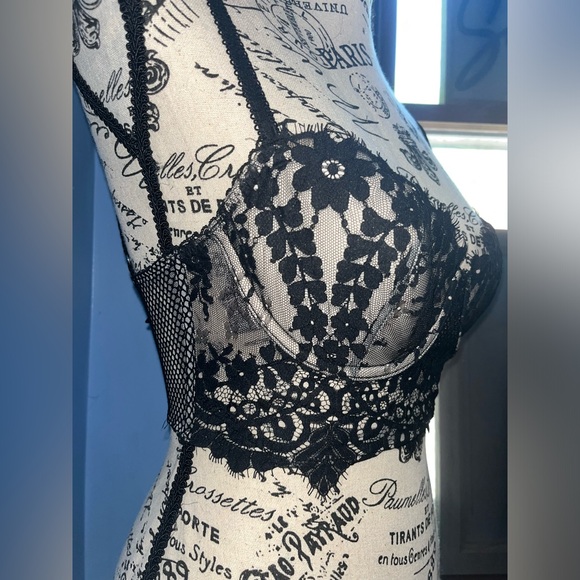 Victoria’s Secret Dream Angels Lined Demi Long Line Zip Back Lace Bra - Picture 5 of 6